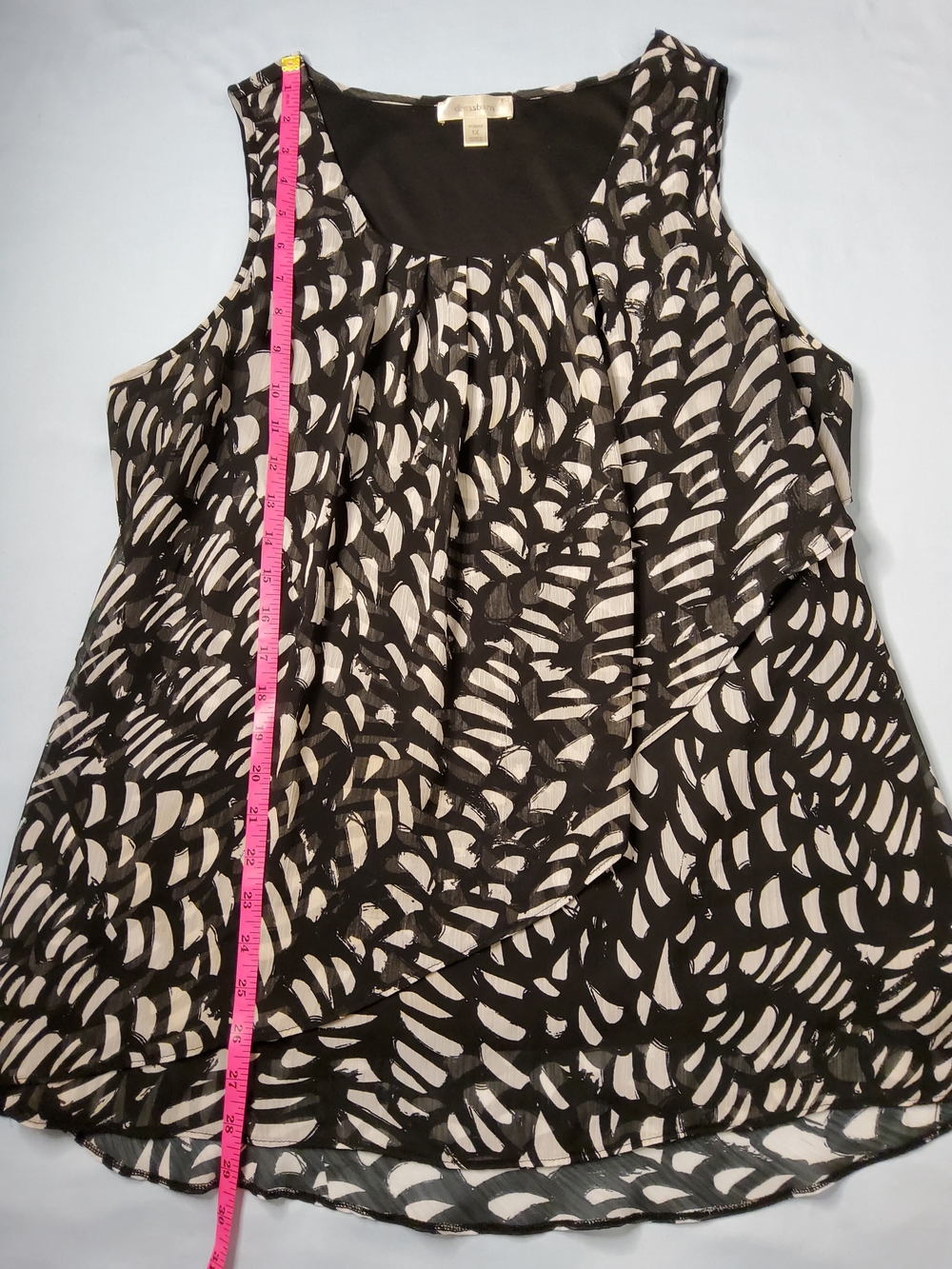 Dress Barn Black & White Printed Sleeveless Women's Camisole - Picture 4 of 6